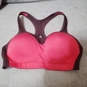 Telfar Black Sports Bra with Red Trim Racerback